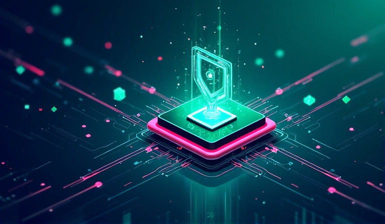 Abstract representation of data security with layers of protection