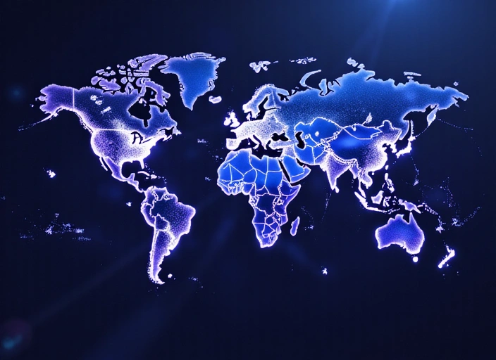 Global network connections symbolizing data transfer